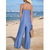imageCUPSHE Womens Sleeveless Spaghetti Straps Jumpsuit Pleated Long Pants Dressy Vacation OutfitsBlue