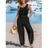 imageCUPSHE Womens Sleeveless Woven Sleeveless Wide Leg Dressy Casual Jumpsuit Beach Vacation OutfitsBlack