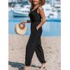 imageCUPSHE Womens Sleeveless Woven Sleeveless Wide Leg Dressy Casual Jumpsuit Beach Vacation OutfitsBlack