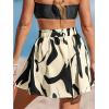 imageCUPSHE Womens Summer Beach Shorts High Waist Drawstring Wide Leg Printed Casual Shorts with PocketsBlack