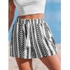 imageCUPSHE Womens Summer Beach Shorts High Waist Drawstring Wide Leg Printed Casual Shorts with PocketsBlack and White