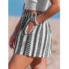 imageCUPSHE Womens Summer Beach Shorts High Waist Drawstring Wide Leg Printed Casual Shorts with PocketsBlack and White