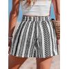 imageCUPSHE Womens Summer Beach Shorts High Waist Drawstring Wide Leg Printed Casual Shorts with PocketsBlack and White