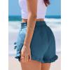 imageCUPSHE Womens Summer Beach Shorts High Waist Drawstring Wide Leg Printed Casual Shorts with PocketsBlue