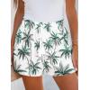 imageCUPSHE Womens Summer Beach Shorts High Waist Drawstring Wide Leg Printed Casual Shorts with PocketsPalm Tree Print