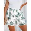 imageCUPSHE Womens Summer Beach Shorts High Waist Drawstring Wide Leg Printed Casual Shorts with PocketsPalm Tree Print