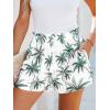imageCUPSHE Womens Summer Beach Shorts High Waist Drawstring Wide Leg Printed Casual Shorts with PocketsPalm Tree Print