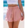 imageCUPSHE Womens Summer Beach Shorts High Waist Drawstring Wide Leg Printed Casual Shorts with PocketsPink
