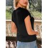 imageCUPSHE Womens Summer Elegant Comfort TShirt Short Sleeve Batwing Sleeve Front Tie Asymmetric Work Blouse ShirtBlack