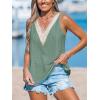 imageCUPSHE Womens Summer Lace Tank Tops Cute V Neck Eyelet Sleeveless Casual Work Dressy Blouse Vacation ShirtWhite