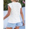 imageCUPSHE Womens Summer Tops Elegant Basic TShirt Cap Sleeve Sheer Lace Eyelet Embroidered Work Blouse ShirtWhite