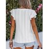 imageCUPSHE Womens Summer Tops Eyelet Embroidered Flutter Sleeves Button Fron Top Blouse 2025 FashionWhite