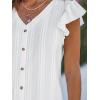 imageCUPSHE Womens Summer Tops Eyelet Embroidered Flutter Sleeves Button Fron Top Blouse 2025 FashionWhite