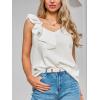 imageCUPSHE Womens Summer Tops Sexy Sleeveless Ruffled Backless Ssymmetric Elegant Basic TShirt Tank TopWhite