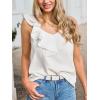 imageCUPSHE Womens Summer Tops Sexy Sleeveless Ruffled Backless Ssymmetric Elegant Basic TShirt Tank TopWhite