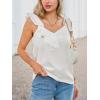 imageCUPSHE Womens Summer Tops Sexy Sleeveless Ruffled Backless Ssymmetric Elegant Basic TShirt Tank TopWhite