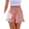 imageCUPSHE Womens Summer Beach Shorts High Waist Drawstring Wide Leg Printed Casual Shorts with PocketsPink