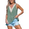 imageCUPSHE Womens Summer Lace Tank Tops Cute V Neck Eyelet Sleeveless Casual Work Dressy Blouse Vacation ShirtWhite