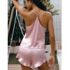 imageCUPSHE Silk Lingerie for Women Sexy Sleepwear 2 Piece Satin Pajama Shorts Set Sexy PJ SetA1pink