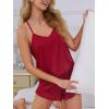 imageCUPSHE Silk Lingerie for Women Sexy Sleepwear 2 Piece Satin Pajama Shorts Set Sexy PJ SetA1red