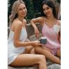 imageCUPSHE Silk Lingerie for Women Sexy Sleepwear 2 Piece Satin Pajama Shorts Set Sexy PJ SetA1white