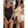 imageCUPSHE Silk Lingerie for Women Sexy Sleepwear 2 Piece Satin Pajama Shorts Set Sexy PJ SetBlack