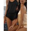 imageCUPSHE Silk Lingerie for Women Sexy Sleepwear 2 Piece Satin Pajama Shorts Set Sexy PJ SetBlack