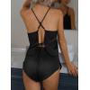 imageCUPSHE Silk Lingerie for Women Sexy Sleepwear 2 Piece Satin Pajama Shorts Set Sexy PJ SetBlack