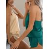 imageCUPSHE Silk Lingerie for Women Sexy Sleepwear 2 Piece Satin Pajama Shorts Set Sexy PJ SetBlue Green