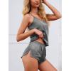 imageCUPSHE Silk Lingerie for Women Sexy Sleepwear 2 Piece Satin Pajama Shorts Set Sexy PJ SetGrey