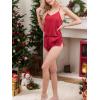imageCUPSHE Silk Lingerie for Women Sexy Sleepwear 2 Piece Satin Pajama Shorts Set Sexy PJ SetRed