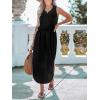 imageCUPSHE Women Knit Summer Dress Cover Up Crew Neck Elastic Waist Side Slit Midi Casual Sundress Beach Cover Up DressesBlack