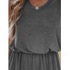 imageCUPSHE Women Knit Summer Dress Cover Up Crew Neck Elastic Waist Side Slit Midi Casual Sundress Beach Cover Up DressesGrey