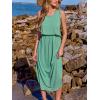 imageCUPSHE Women Knit Summer Dress Cover Up Crew Neck Elastic Waist Side Slit Midi Casual Sundress Beach Cover Up DressesLight Green