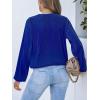 imageCUPSHE Women Long Lantern Sleeve Shirts Tops Dressy Casual Loose Fit V Neck BlousesRoyal Blue