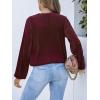imageCUPSHE Women Long Lantern Sleeve Shirts Tops Dressy Casual Loose Fit V Neck BlousesWine