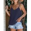 imageCUPSHE Women Loose Fit Casual Flowy Tank Tops Cami V Neck Sleeveless TshirtsBlue