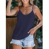 imageCUPSHE Women Loose Fit Casual Flowy Tank Tops Cami V Neck Sleeveless TshirtsBlue