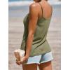 imageCUPSHE Women Loose Fit Casual Flowy Tank Tops Cami V Neck Sleeveless TshirtsGreen
