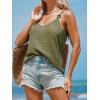 imageCUPSHE Women Loose Fit Casual Flowy Tank Tops Cami V Neck Sleeveless TshirtsGreen