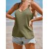 imageCUPSHE Women Loose Fit Casual Flowy Tank Tops Cami V Neck Sleeveless TshirtsGreen
