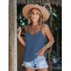 imageCUPSHE Women Loose Fit Casual Flowy Tank Tops Cami V Neck Sleeveless TshirtsLight Blue