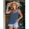 imageCUPSHE Women Loose Fit Casual Flowy Tank Tops Cami V Neck Sleeveless TshirtsLight Blue