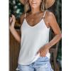 imageCUPSHE Women Loose Fit Casual Flowy Tank Tops Cami V Neck Sleeveless TshirtsWhite