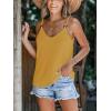 imageCUPSHE Women Loose Fit Casual Flowy Tank Tops Cami V Neck Sleeveless TshirtsYellow
