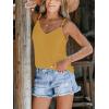 imageCUPSHE Women Loose Fit Casual Flowy Tank Tops Cami V Neck Sleeveless TshirtsYellow