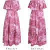 imageCUPSHE Women Ruffle Floral Maxi Summer Dress Off Shoulder Short Sleeve Backless Flounce Bodice Slit Hem Beach DressesPink