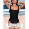 imageCUPSHE Women Swimsuit One Piece Tummy Control Wrapped Bathing Suit with Full CoverageBlack