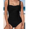 imageCUPSHE Women Swimsuit One Piece Tummy Control Wrapped Bathing Suit with Full CoverageBlack