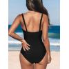 imageCUPSHE Women Swimsuit One Piece Tummy Control Wrapped Bathing Suit with Full CoverageBlack